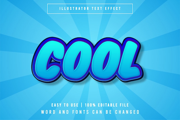 Vector cool, cartoon style editable text effect