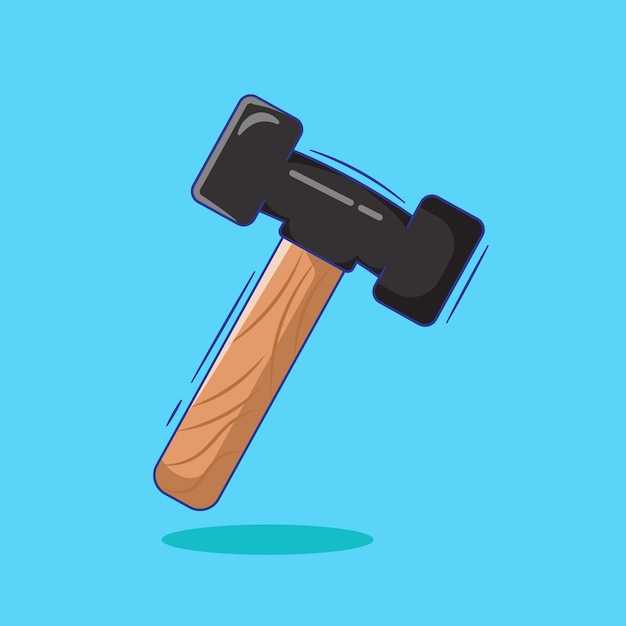 Cool cartoon vector illustration of hammer