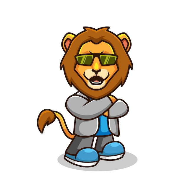 Cool Casual Lion Cartoon afbeelding