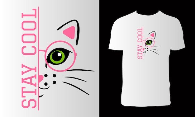 Vector cool cat t-shirtontwerp