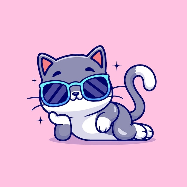 Vector cool cat wearing glasses