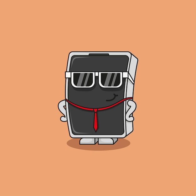 cool character smart phone vector illustration