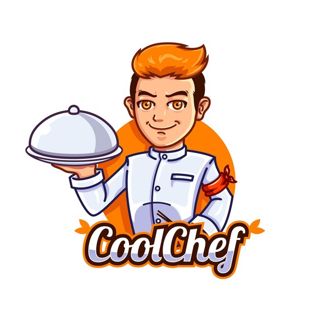 Cool chef-kok mascotte logo sjabloon