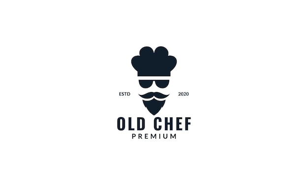 Cool chef con occhiali da sole dal design moderno del logo