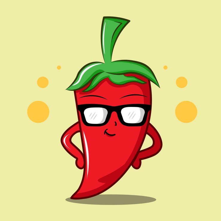 Vector cool chili 착용 선글라스 일러스트