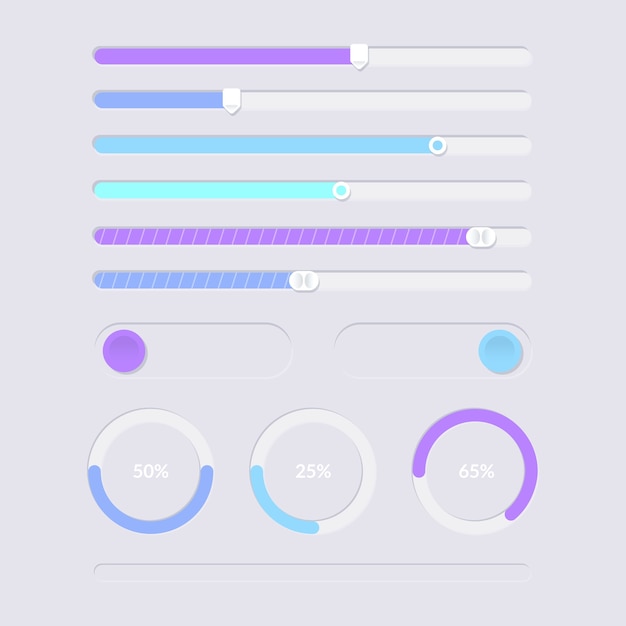 Cool colored ui sliders collection