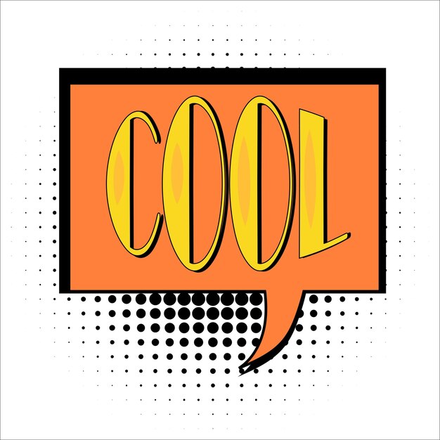 Vector cool comic text