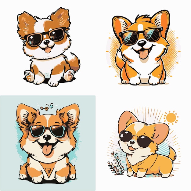 cool corgi vector for t shirt desing