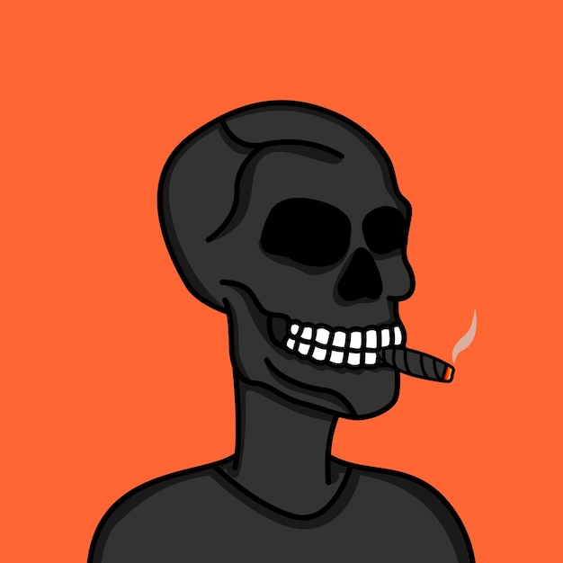 Cool and cute skull illustration vector