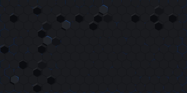 Cool Dark Abstract Seamless Futuristic Simple Hexagonal Gaming Cyber Vector Tech Background Template