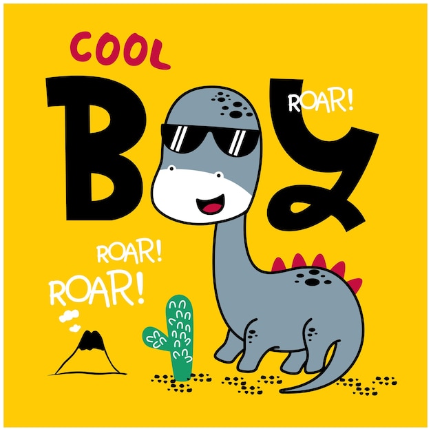 Cool dinosaur funny animal cartoon
