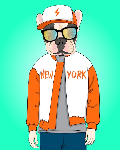 Cool dog illustration