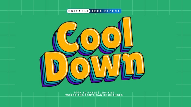 Cool down 3d tekst effect