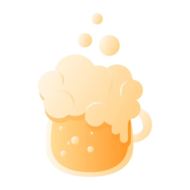 Cool drink beer cartoon vector illustration isolated object