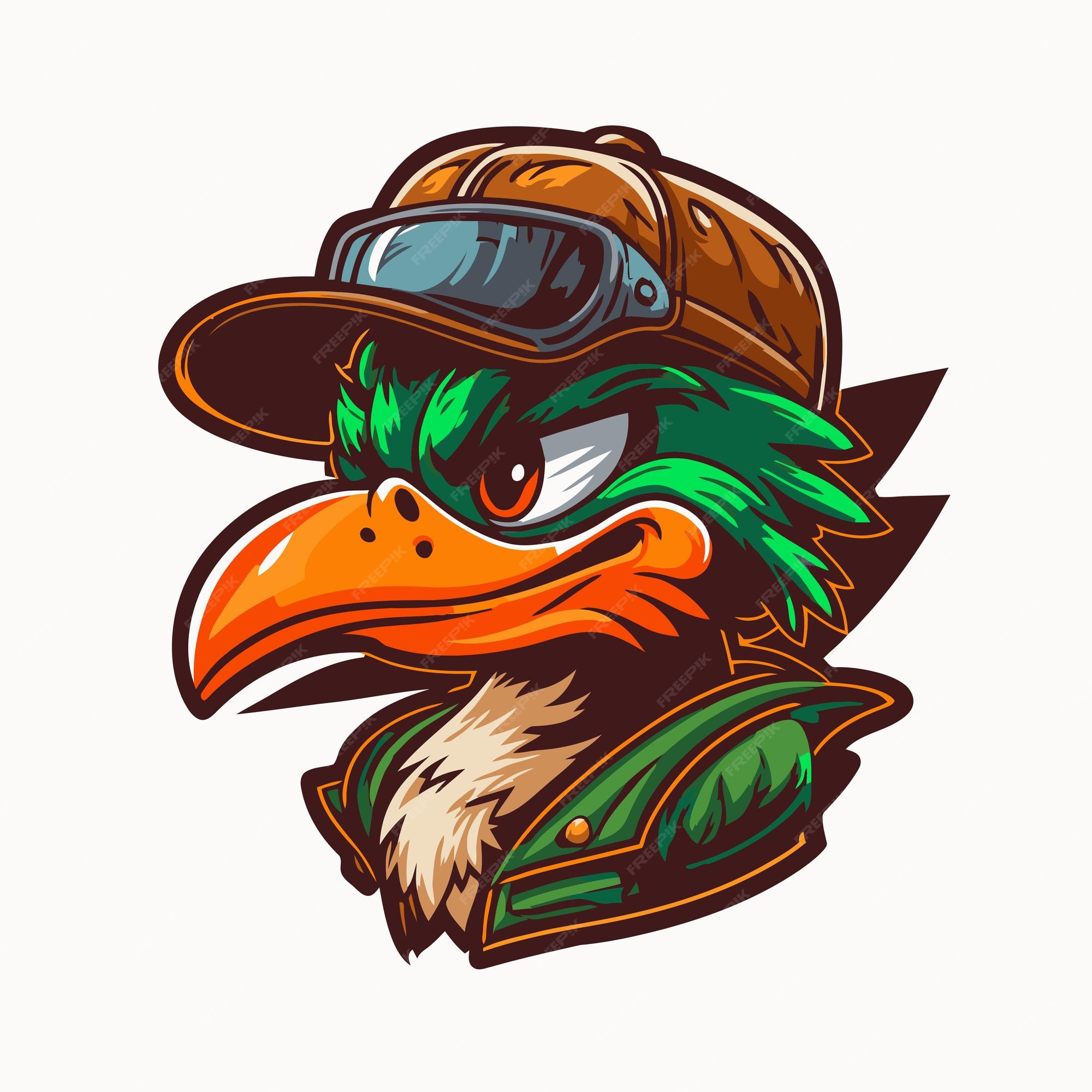 Premium Vector | Cool duck or goose character logo mascot icon for branding  in cartoon vector