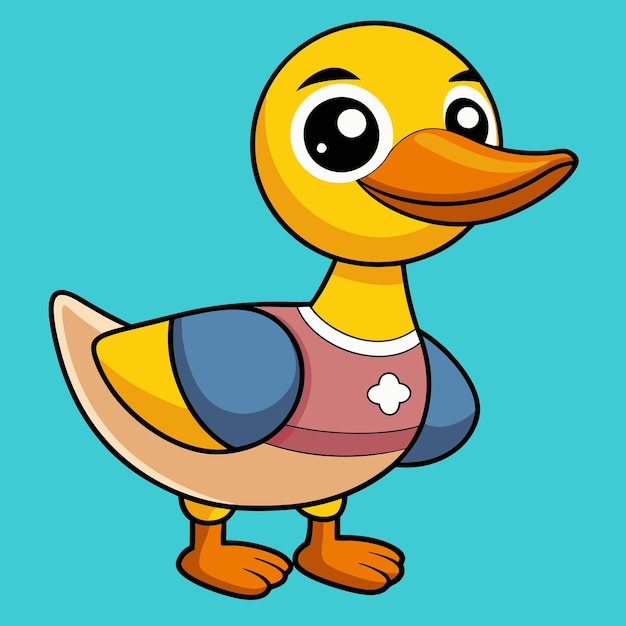 Vector cool duck summer cartoon vector icon illustration animal holiday icon concept isolated premium vector flat cartoon style