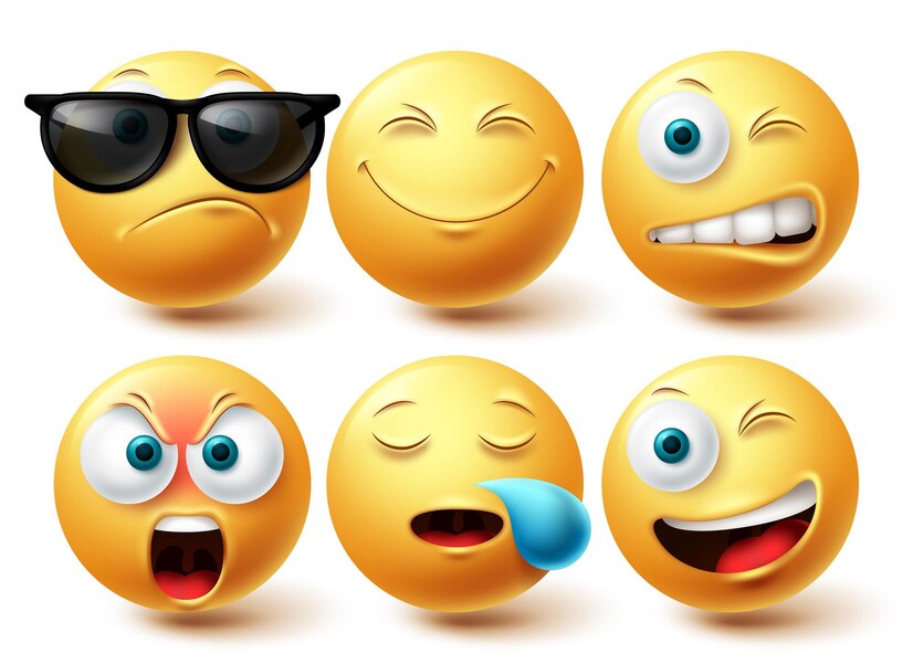 Premium Vector | Cool emoji vector set emoticon yellow icon collection ...