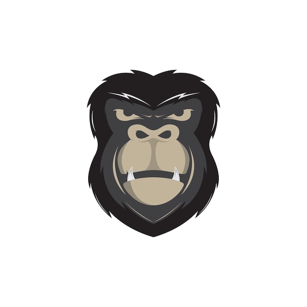 Cool face gorilla fastidioso logo design grafico vettoriale simbolo icona illustrazione del segno idea creativa