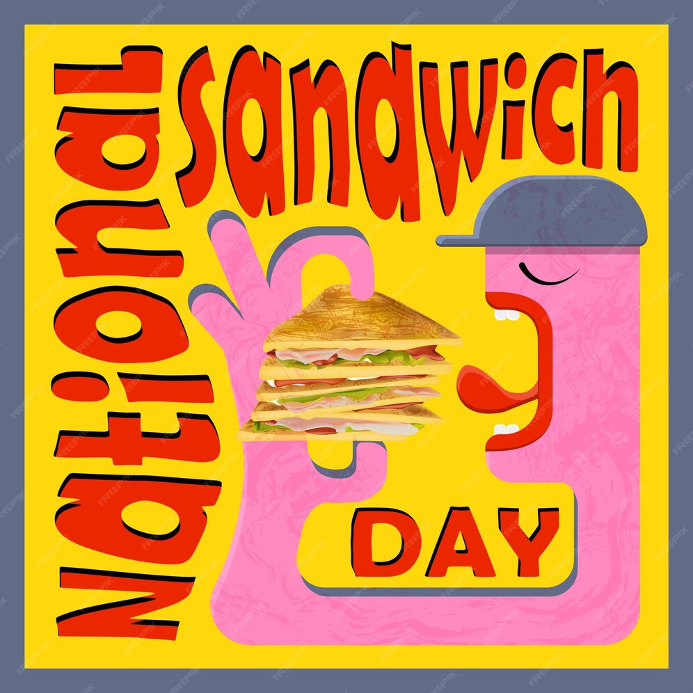 Premium Vector Cool fast food poster national sandwich day trendy