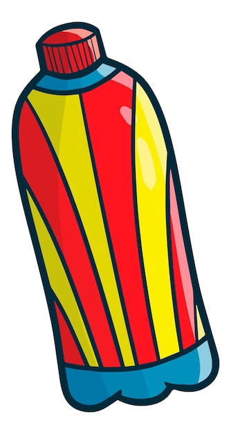 Cool and fresh red yellow bottle packaging cartoon illustration