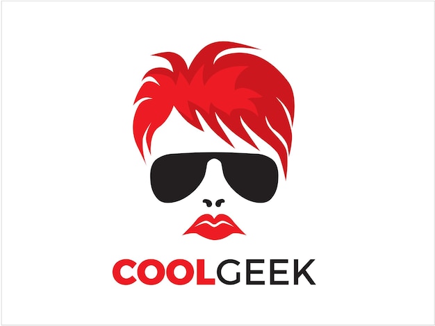 Cool geek head-logo