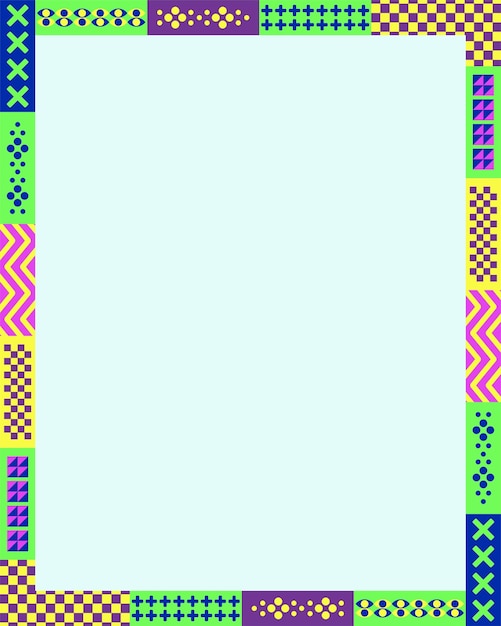 Cool geometrisch abstract kleurrijk frame achtergrond pop art vector patroon banner vorm modern