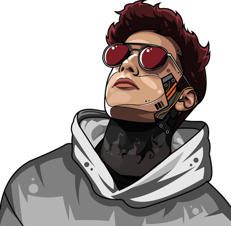 Vector 노란색 안경을 쓴 멋진 남자
