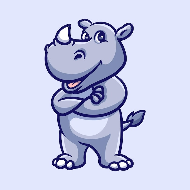 Cool hippo creative cartoon illustration