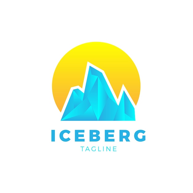 Cool iceberg peak logo design template