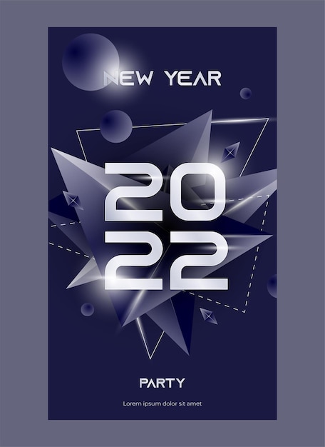 Vector cool instagram story new year party invitation