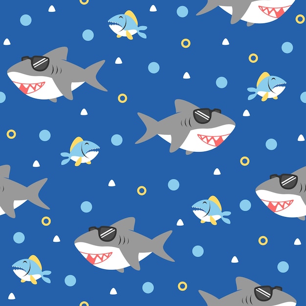 Cool jaws cartoon pattern design concepts