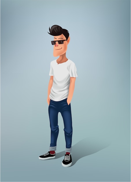 Vector cool man staande illustratie