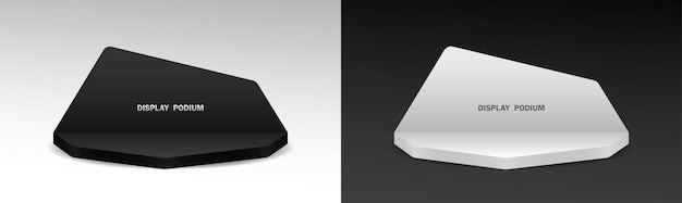 cool modern style black and white product display stand 3d illustration vector