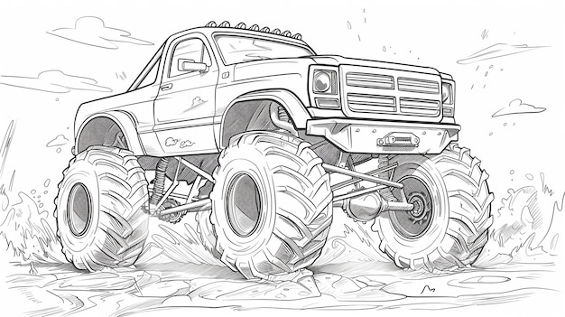 Cool monster truck cartoon stijl