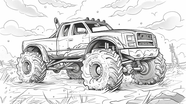 Cool monster truck cartoon stijl