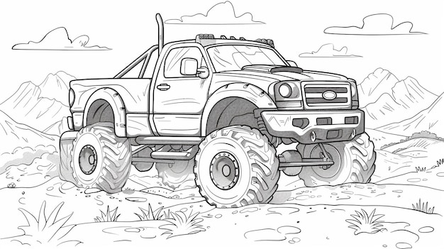 Cool monster truck cartoon stijl