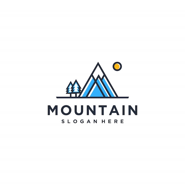 Cool mountain logo design inspiration, minimalist, ideas, modern concept, Premium  