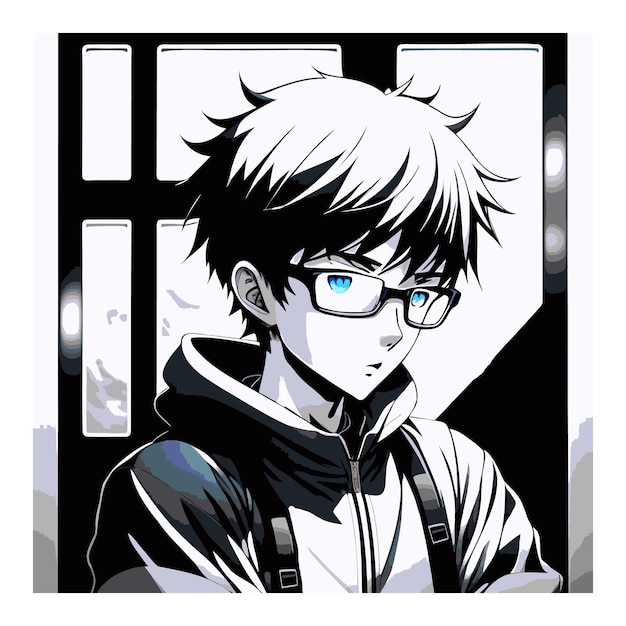 Black White and Red Anime Boy by Goatmilk12  Redbubble