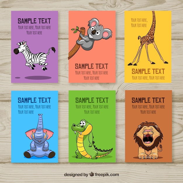 Cool pack of fun animal cards