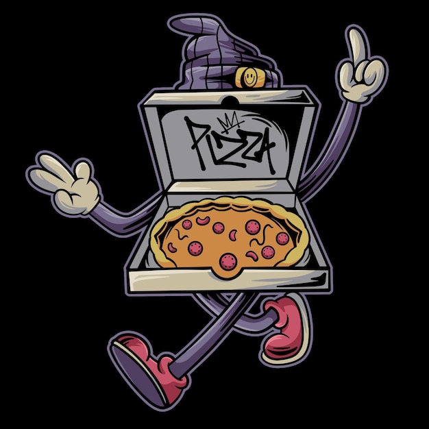 Vector cool pizzakarakter