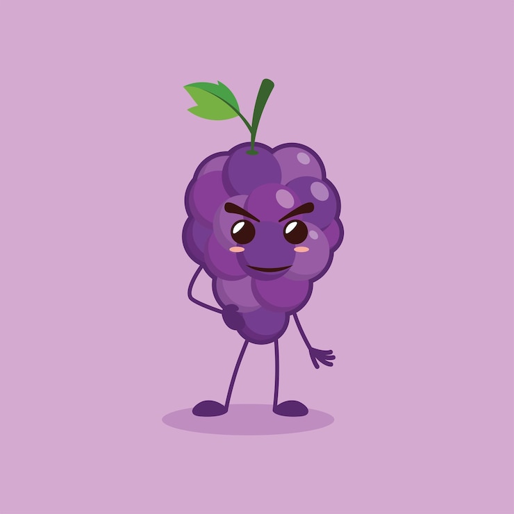 Vector a cool pose of a cute grape character