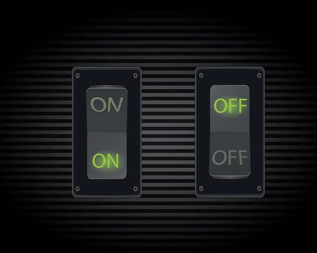 Cool realistic toggle switch (on/off).