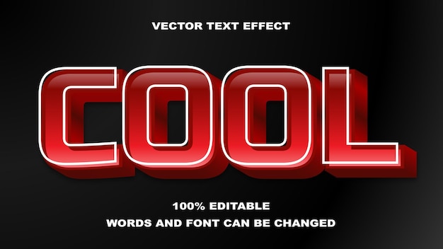 Cool red style editable text effect