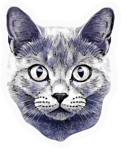 cool Russian Blue cat sticker