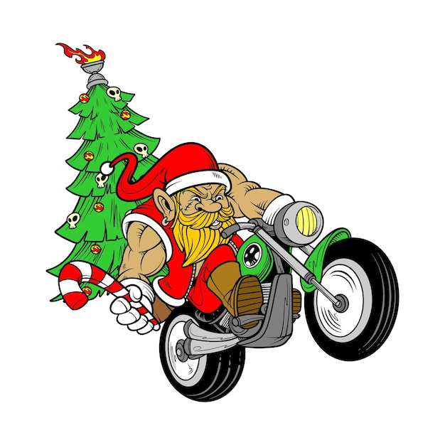 cool santa claus biker theme for christmas