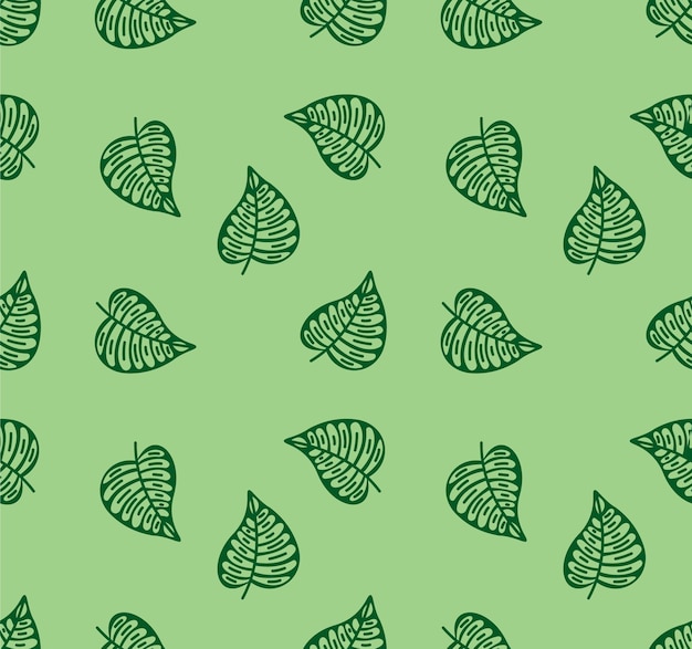 Vector cool seamless leaves wallpaper