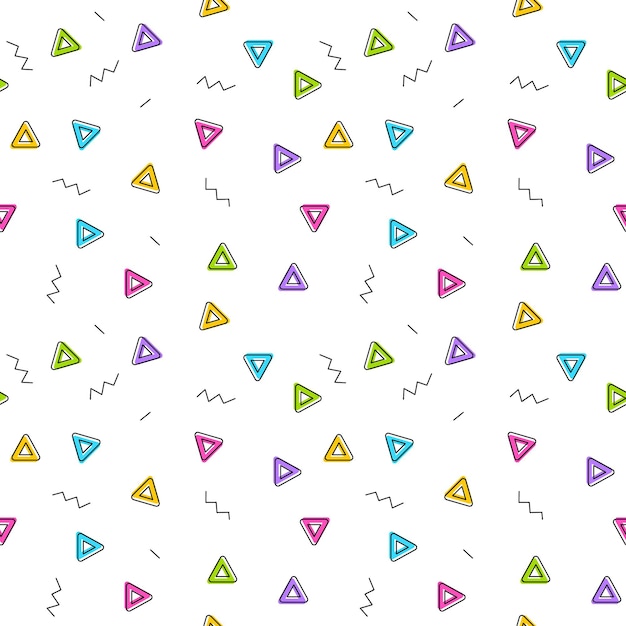  cool seamless pattern with triangular shape and line on white background