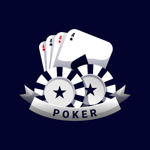 Cool silhouet kleurrijke Poker en casino logo Stockafbeelding