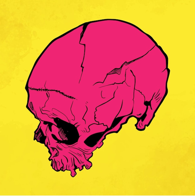 Vector cool skull cartoon style