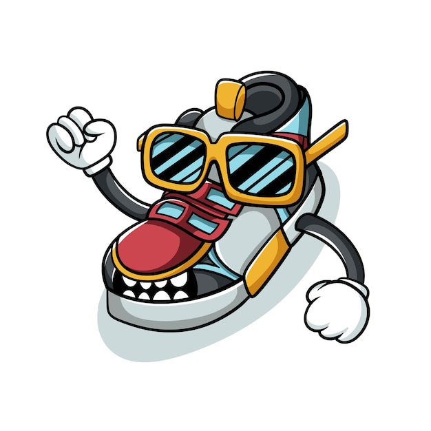 Vector cool sneakers cartoon